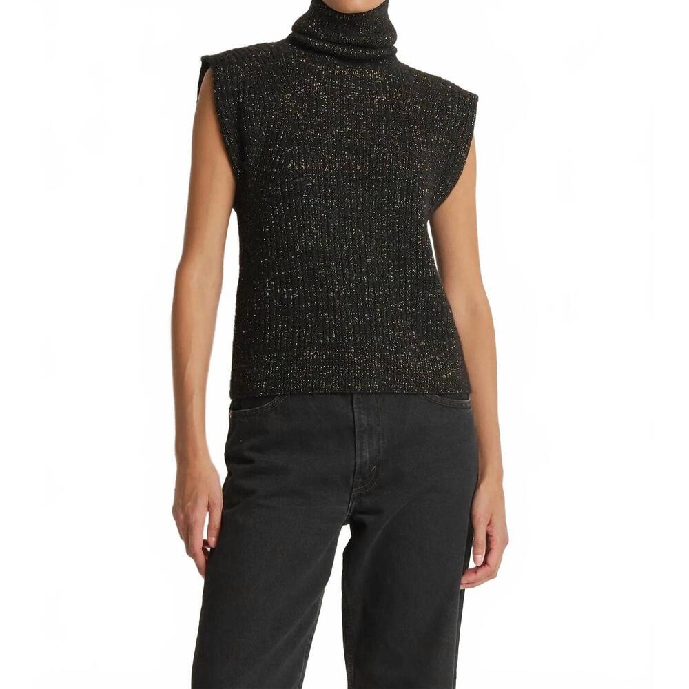 NEW NATION LTD isha turtleneck tank in black
